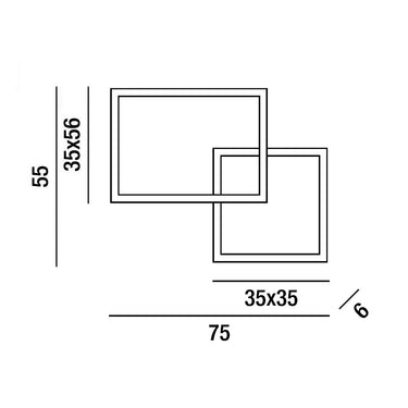 Perenz Cross plafoniera LED dimmerabile bianca o nera - due misure con luce regolabile 3000K 4000K 6000K Perenz Lampade da soffitto